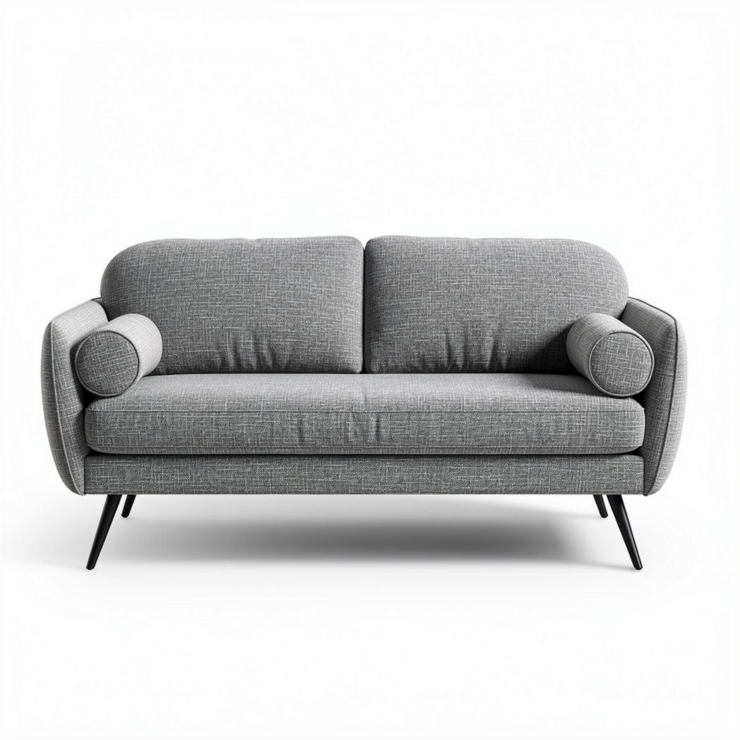 Divano in tessuto grigio per soggiorno – 150 x 80 x 75 cm