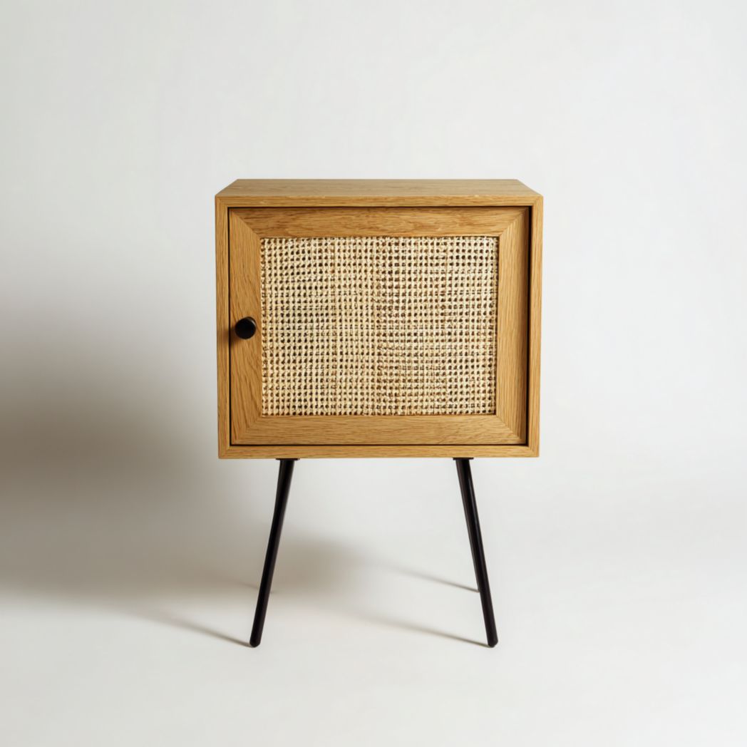 Mobile contenitore in legno con ante scorrevoli per soggiorno – 45 x 30 x 40 cm