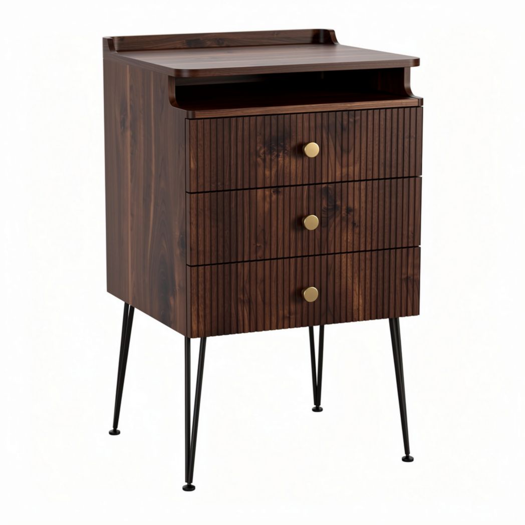 Mobile con tre cassetti in legno per camera da letto – 45 x 40 x 75 cm