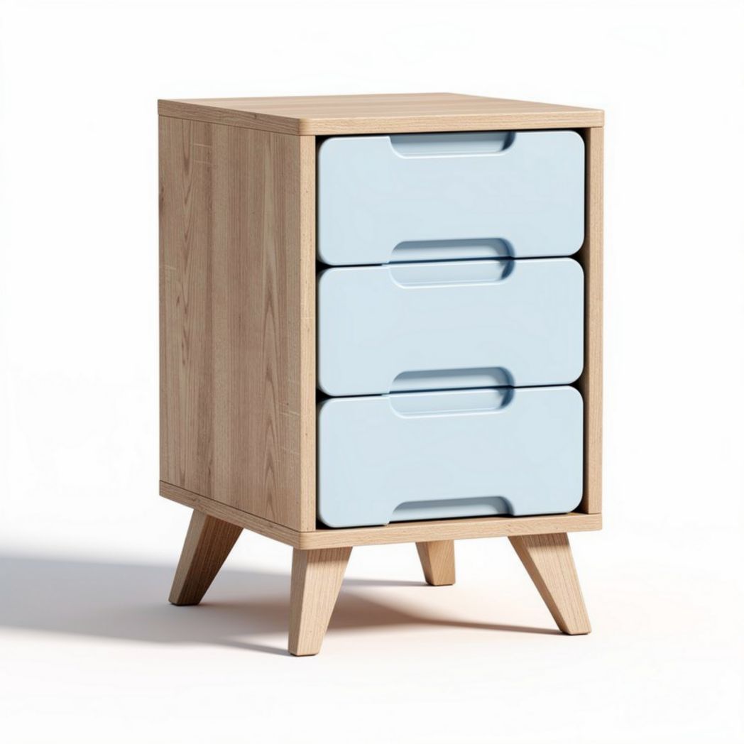 Comodino in metallo verniciato per camera da letto con due cassetti – 40 x 40 x 50 cm