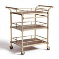 Carrello da servizio in metallo e legno per ristorazione – 80 x 40 x 80 cm