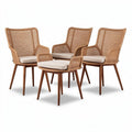 Sedia in rattan con cuscino per esterni - 70 x 70 x 80 cm