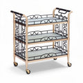 Carrello da servizio in metallo con ripiani in vetro – 80 x 40 x 90 cm