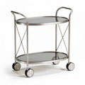 Carrello in metallo con piano in vetro per servizio – 80 x 40 x 75 cm