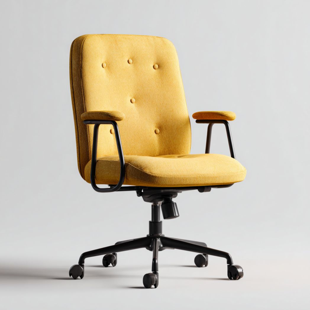 Sedia da ufficio girevole in tessuto grigio per lavoro – 65 x 65 x 120 cm
