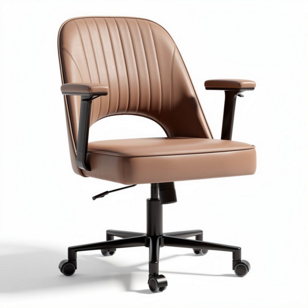 Sedia girevole in similpelle per ufficio o studio – 55 x 55 x 85 cm