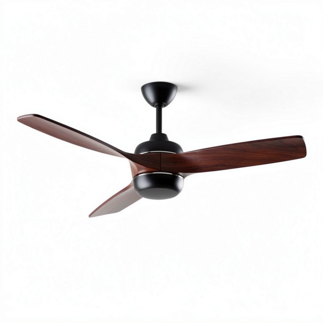 Ventilatore da soffitto in legno e metallo per ambienti interni-132 x 132 x 35 cm