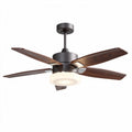 Ventilatore a soffitto con luce integrata per ambienti interni in metallo e legno – 50 x 50 x 30 cm